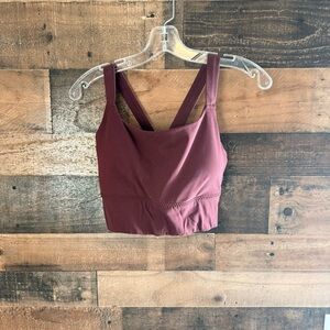 Athleta Warrior Longline Burgundy Sports Bra